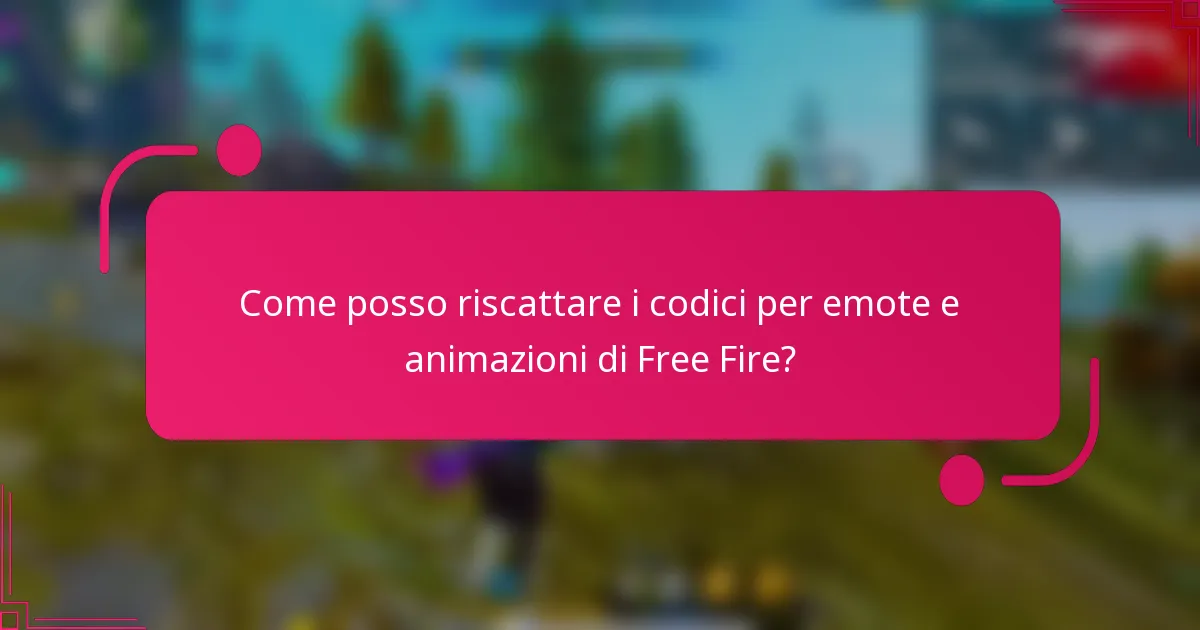 Come posso riscattare i codici per emote e animazioni di Free Fire?