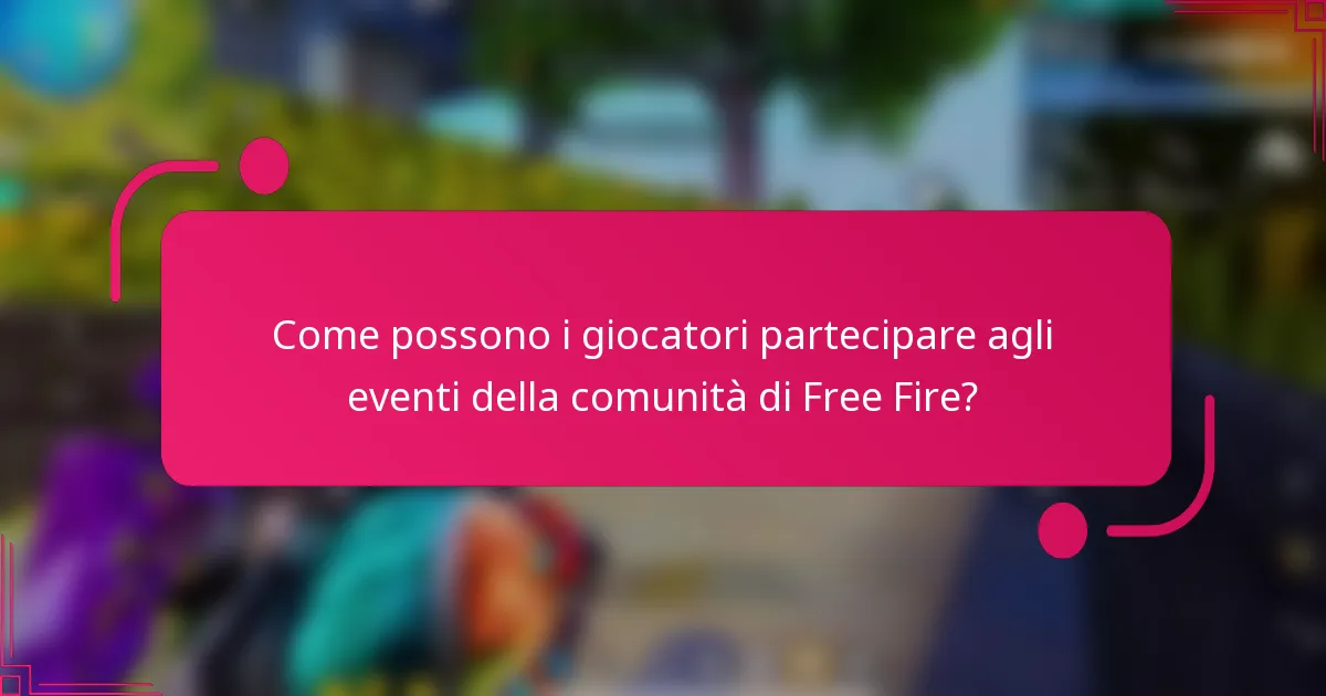 Come possono i giocatori partecipare agli eventi della comunità di Free Fire?