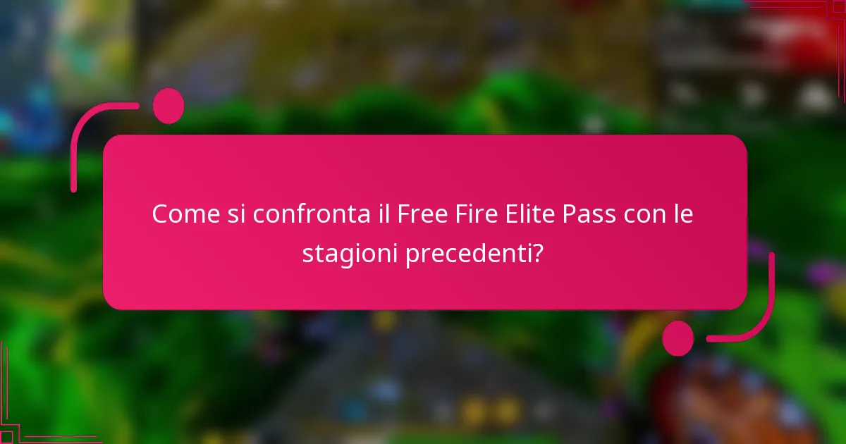 Come si confronta il Free Fire Elite Pass con le stagioni precedenti?