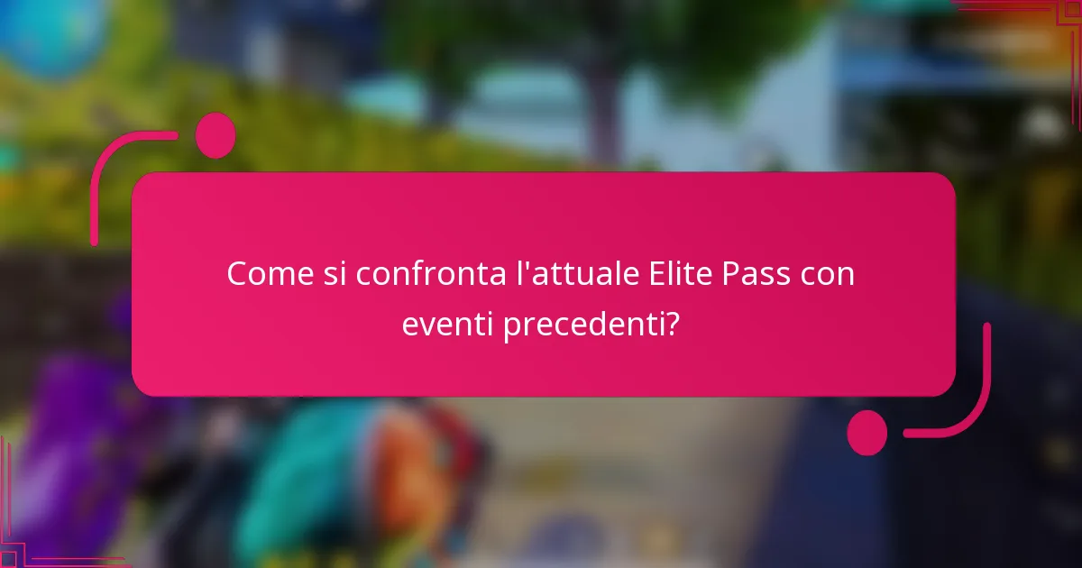 Come si confronta l'attuale Elite Pass con eventi precedenti?