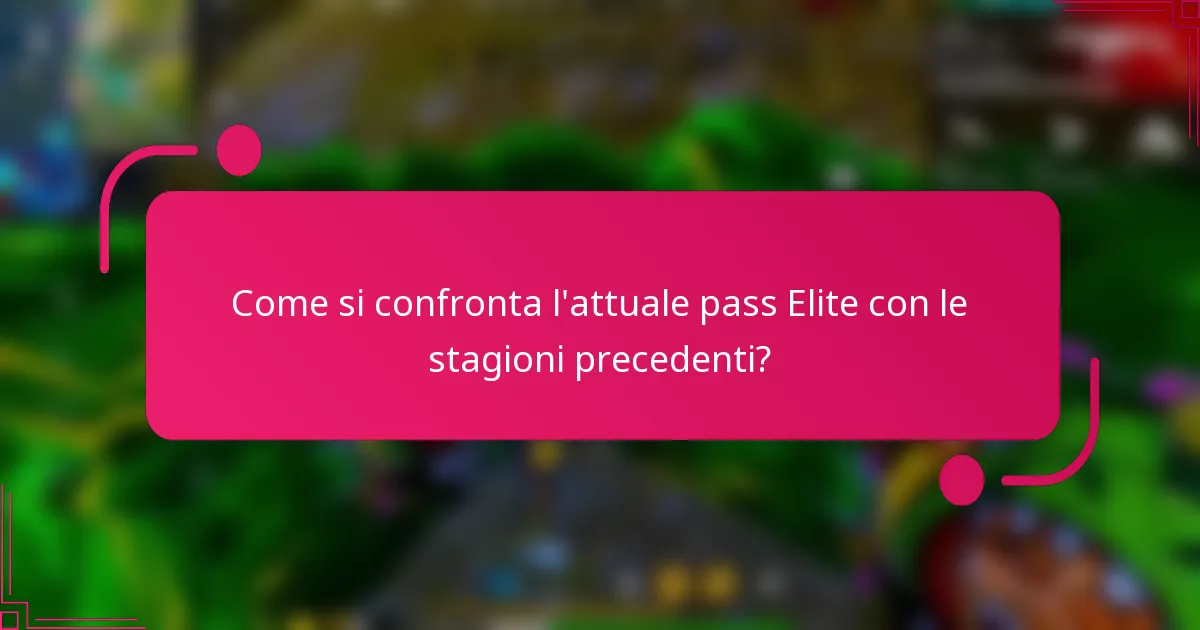 Come si confronta l'attuale pass Elite con le stagioni precedenti?
