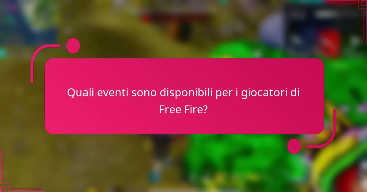 Quali eventi sono disponibili per i giocatori di Free Fire?