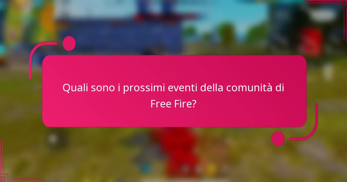 Quali sono i prossimi eventi della comunità di Free Fire?